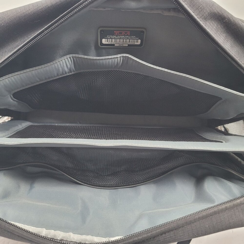TUMI 2571D Men's Black Laptop Briefcase Shoulder Bag w/ Serial Number Tag - Picture 9 of 12